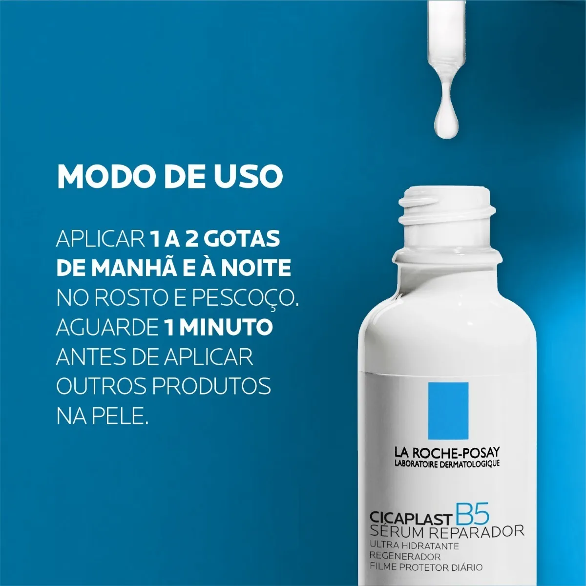 Imagem 5 de 6 de Cicaplast B5 Sérum 30ml La Roche posay Momento de aplicação Dia Noite Tipo de pele Todo tipo de pele