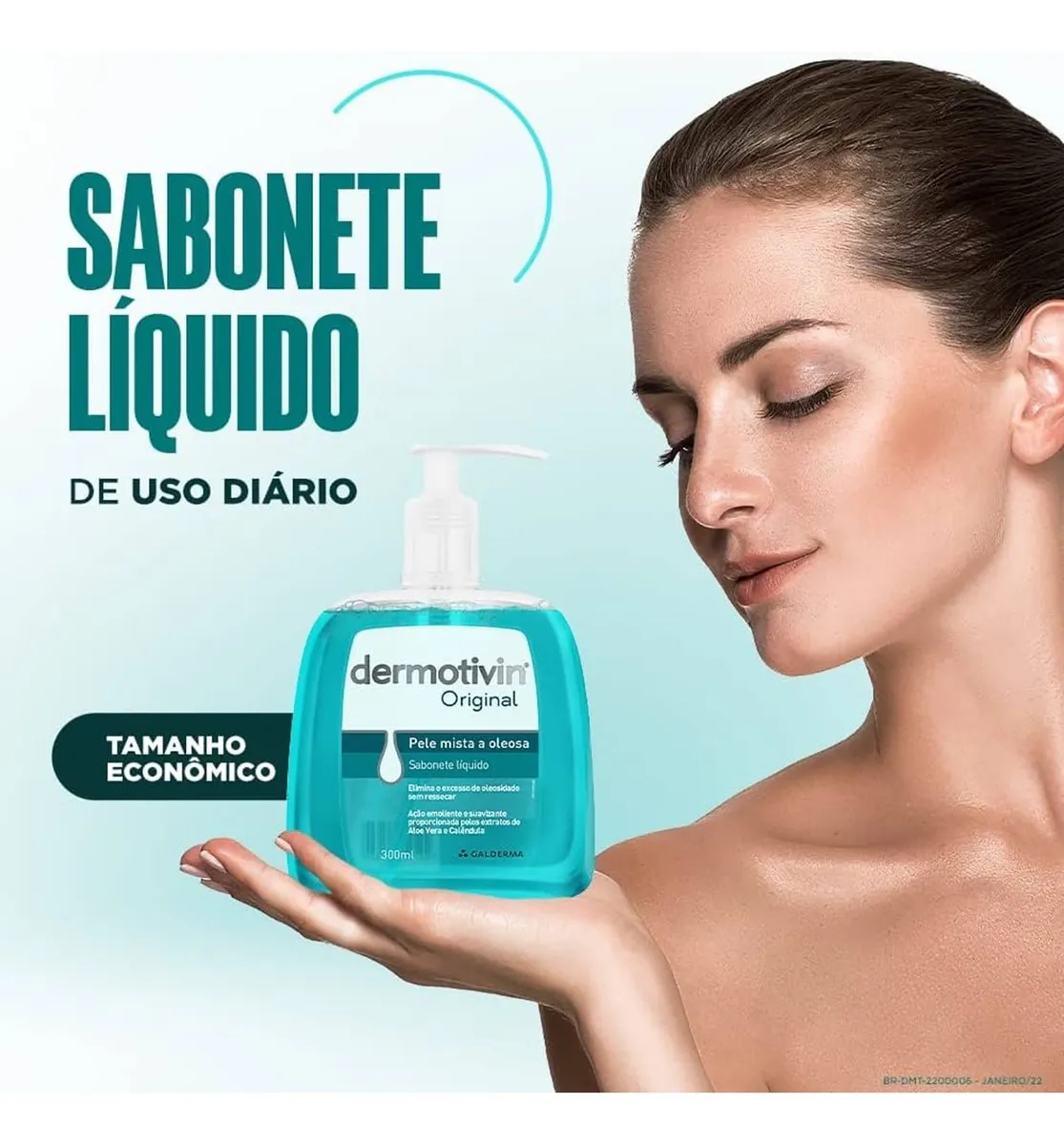 Imagem 4 de 7 de Dermotivin original sabonete líquido facial pele mista 300ml