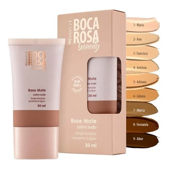 Imagem 10 de 12 de Base Mate Longa Duração Boca Rosa Beauty Payot 30mL Cor 05 - Adriana