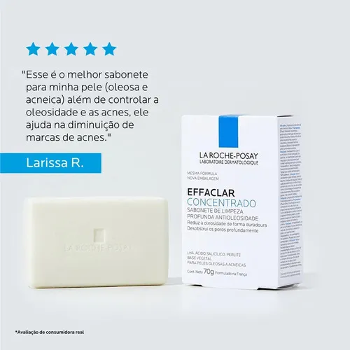 Imagem 5 de 9 de Sabonete Facial Effaclar Concentrado Para Pele Oleosa E Acneica Em Barra 70g La Roche-Posay