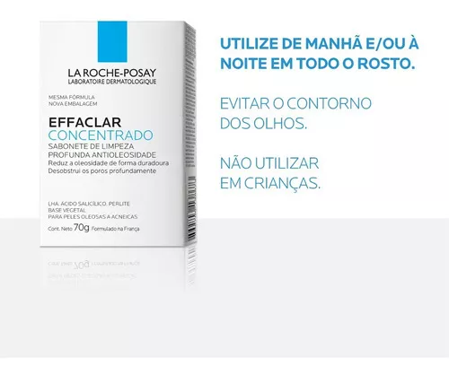Imagem 7 de 9 de Sabonete Facial Effaclar Concentrado Para Pele Oleosa E Acneica Em Barra 70g La Roche-Posay