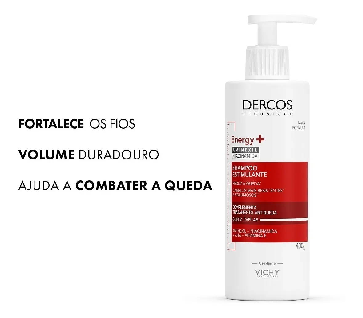 Imagem 5 de 8 de Shampoo Estimulante Antiqueda Dercos Energy+ 400g Vichy