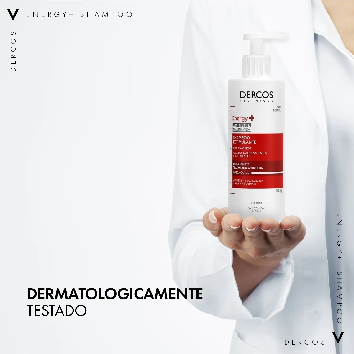 Imagem 8 de 8 de Shampoo Estimulante Antiqueda Dercos Energy+ 400g Vichy