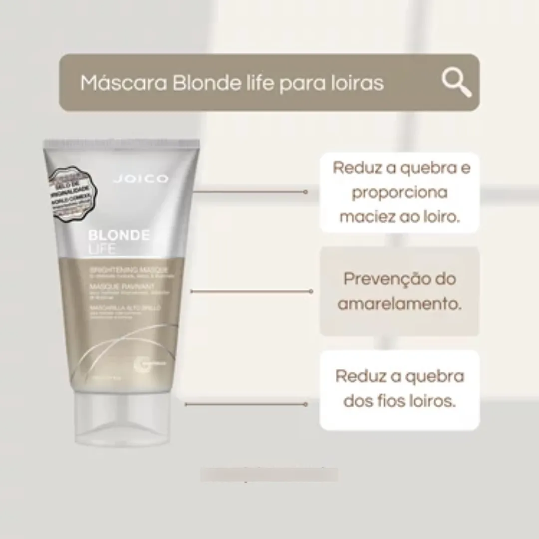 Imagem 2 de 6 de Máscara Para Iluminação E Hidratação Joico Blonde Life