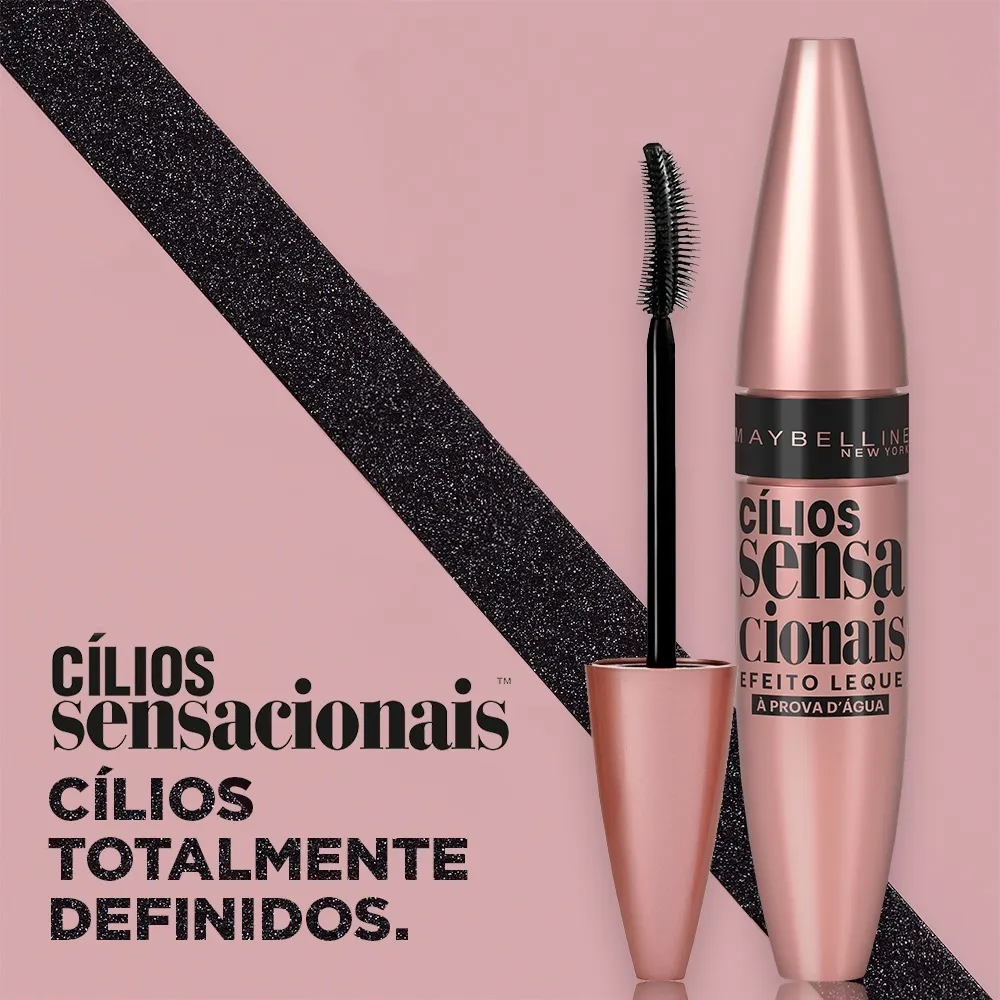 Imagem 3 de 5 de Máscara De Cílios Sensacionais Lavável Preto Maybelline