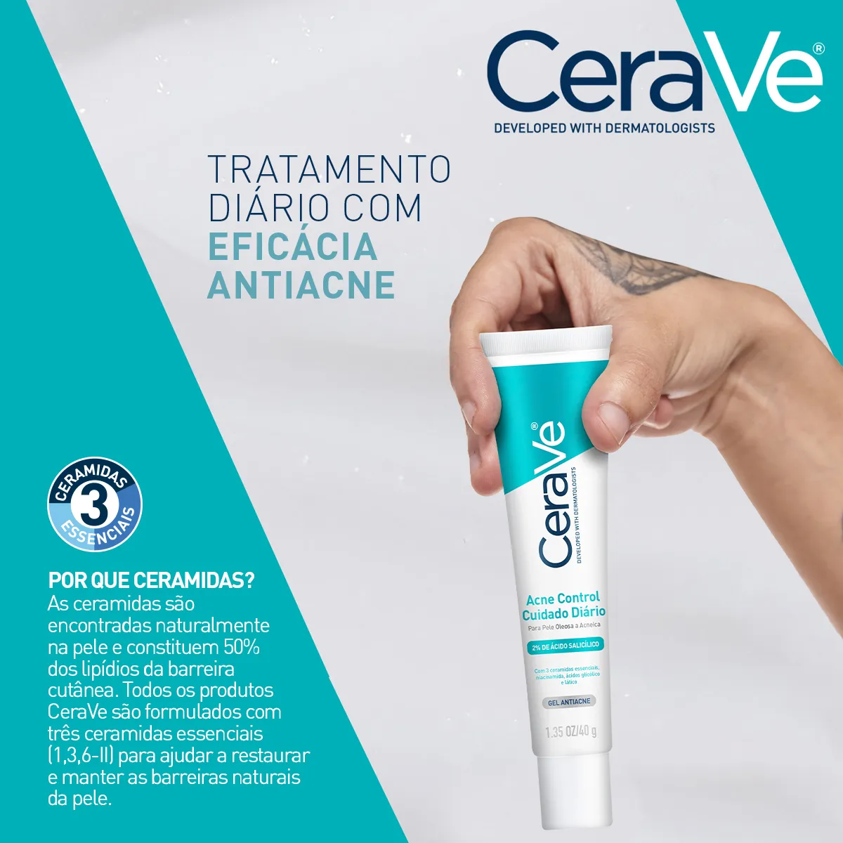 Imagem 5 de 11 de Gel Acne Control Cuidado Diário 40g CeraVe