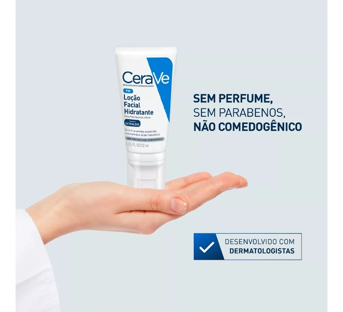 Imagem 3 de 12 de Loção Facial Hidratante Ultraleve Para Peles Normais E Secas 52ml CeraVe
