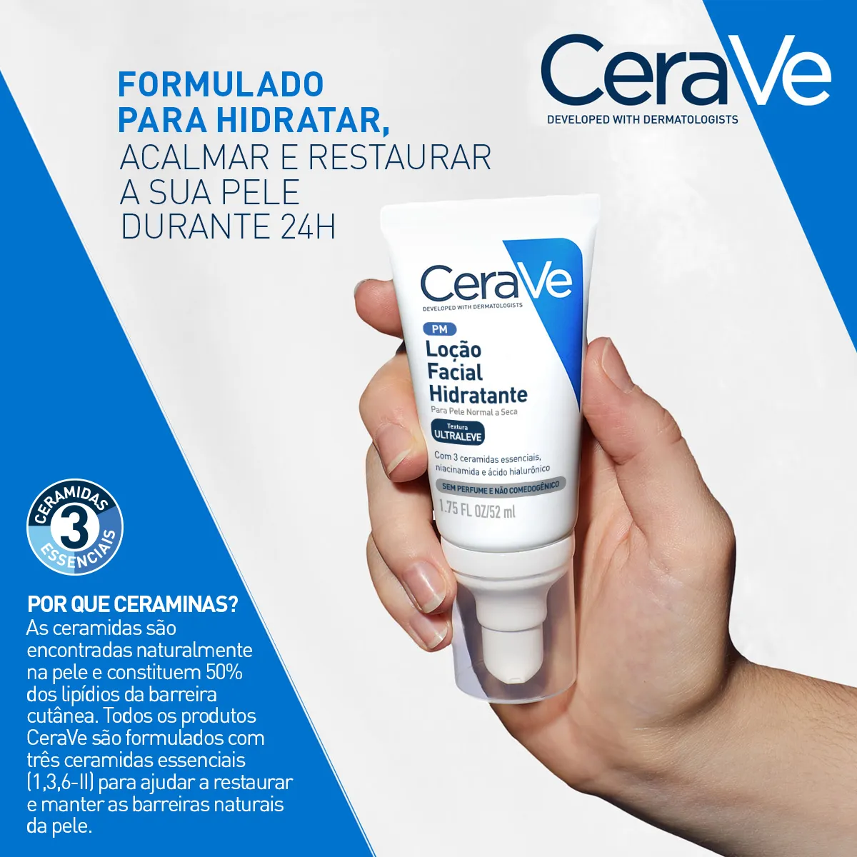 Imagem 7 de 12 de Loção Facial Hidratante Ultraleve Para Peles Normais E Secas 52ml CeraVe