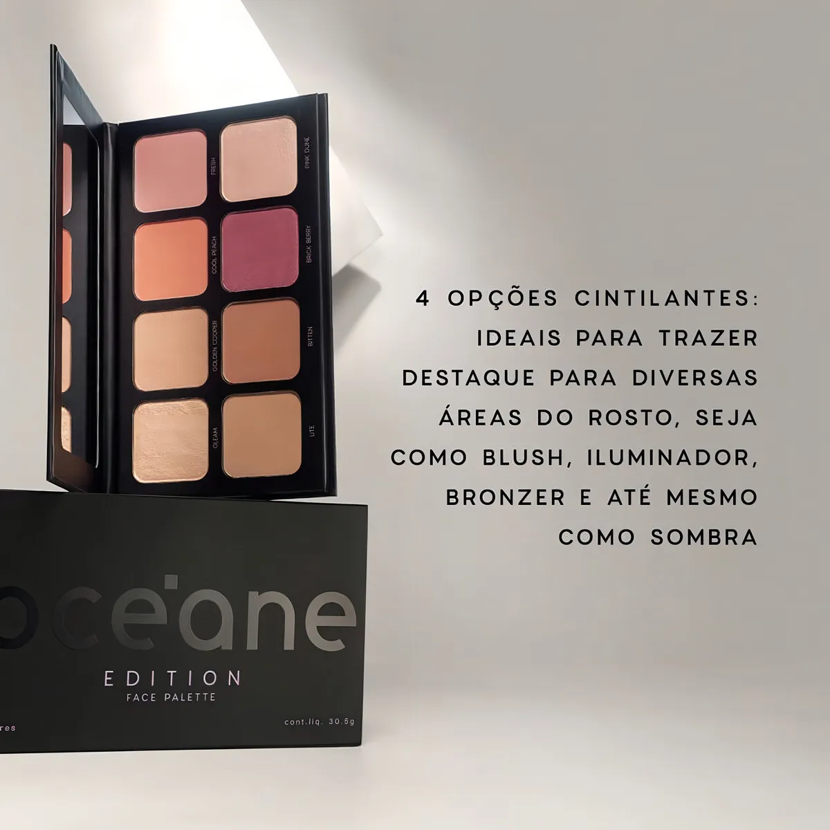 Imagem 4 de 6 de Paleta Iluminador Contorno Bronzer E Blush Océane Edition Tom da maquiagem Multiuso