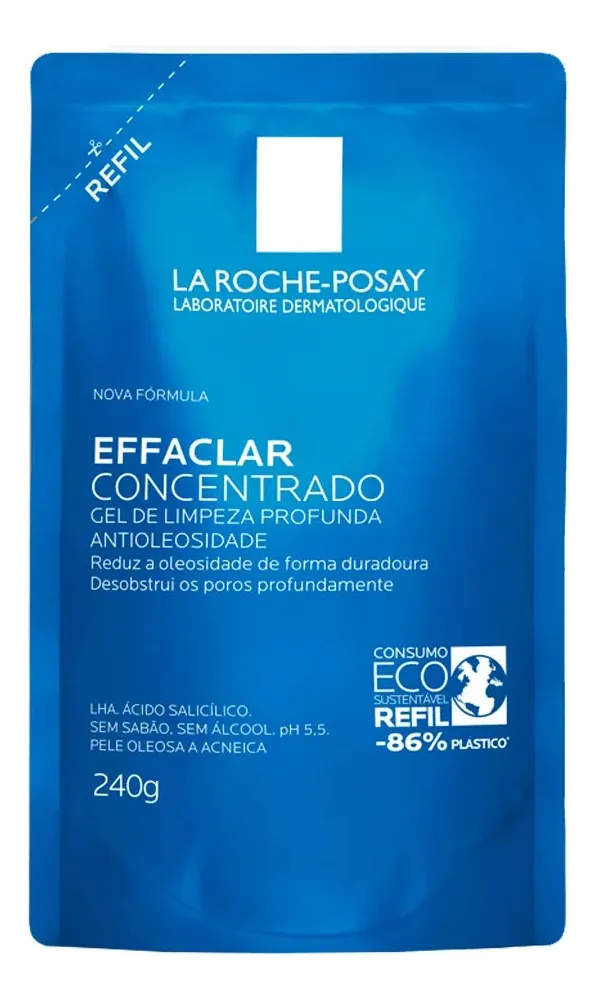Imagem 2 de 7 de Gel De Limpeza Refil Effaclar Concentrado Antioleosidade 240g La Roche-Posay