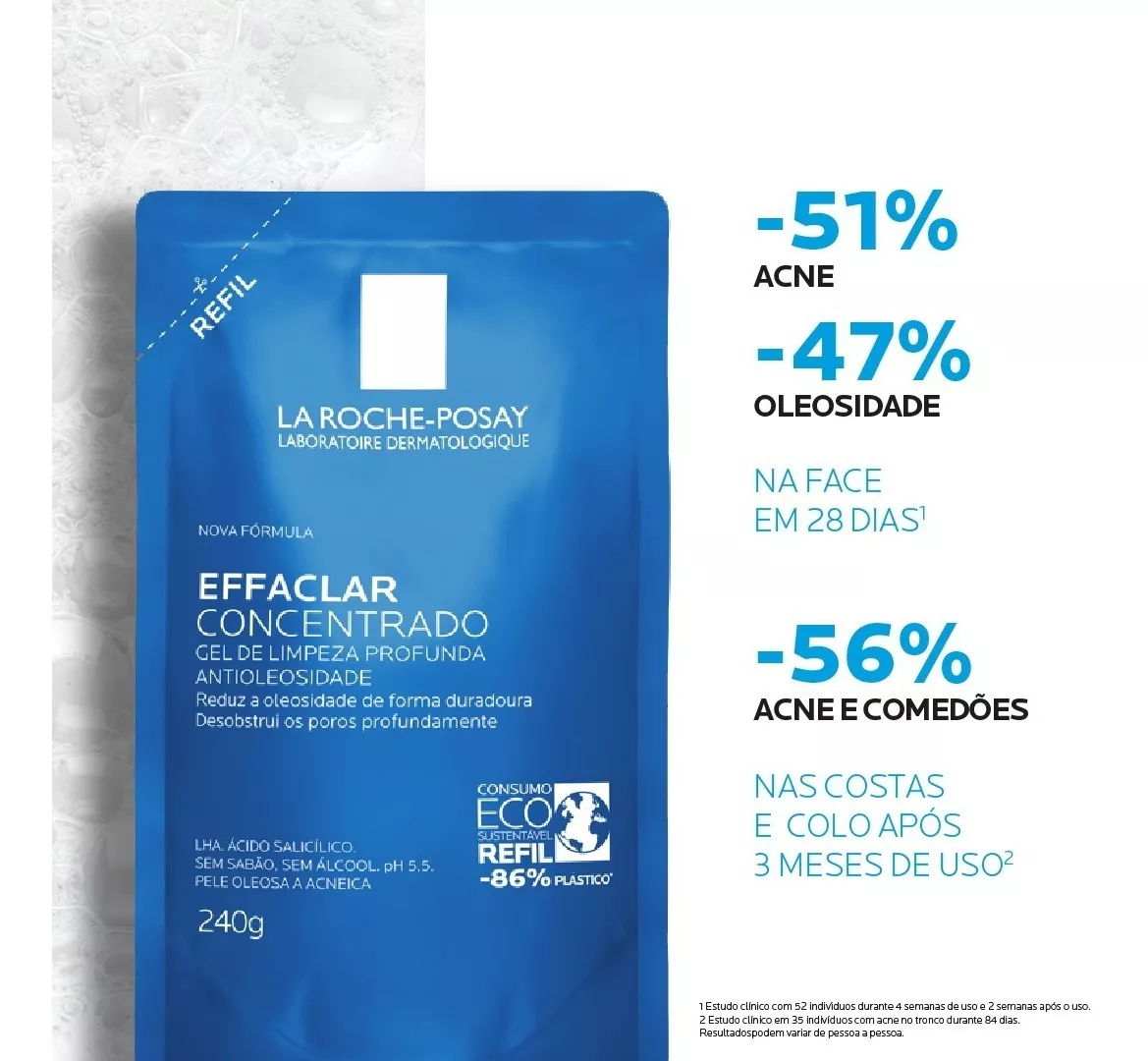 Imagem 4 de 7 de Gel De Limpeza Refil Effaclar Concentrado Antioleosidade 240g La Roche-Posay
