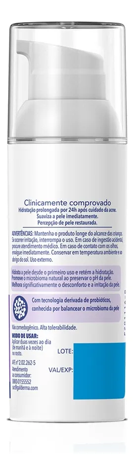 Imagem 2 de 8 de Creme Hidratante Facial Benzac Microbioma 50ml Dermotivin Momento de aplicação Dia/Noite Tipo de pele Oleosa