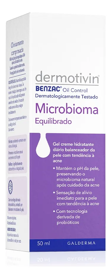 Imagem 4 de 8 de Creme Hidratante Facial Benzac Microbioma 50ml Dermotivin Momento de aplicação Dia/Noite Tipo de pele Oleosa