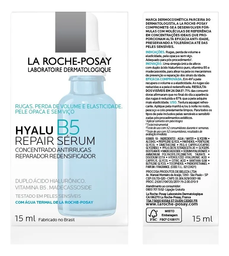Imagem 2 de 9 de Sérum Anti idade Hyalu B5 Repair 15ml La Roche-posay Momento de aplicação Dia Noite Tipo de pele Todos