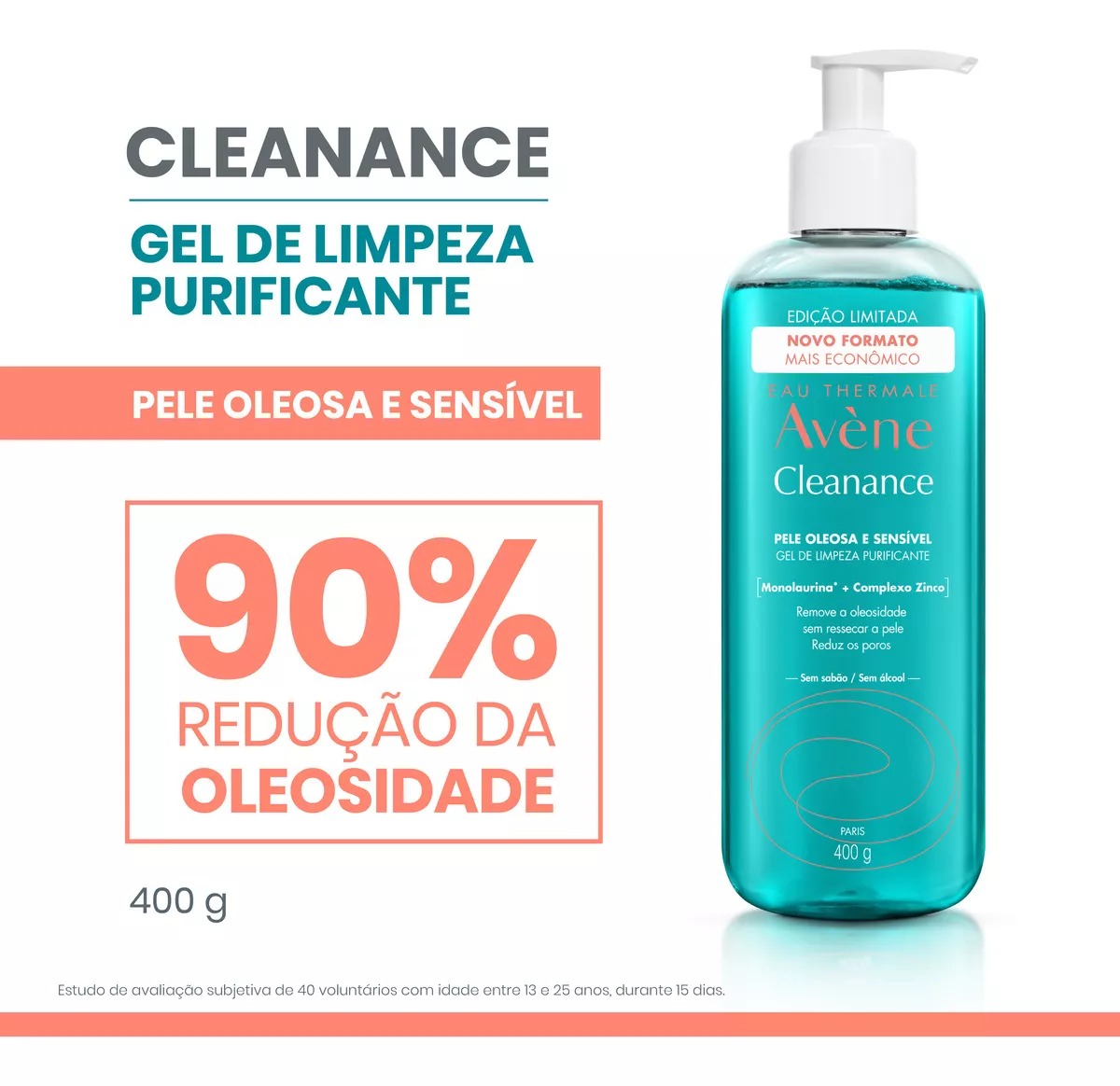Imagem 2 de 5 de Gel De Limpeza Purificante Facial Cleanance Eau Thermale 400g Avène