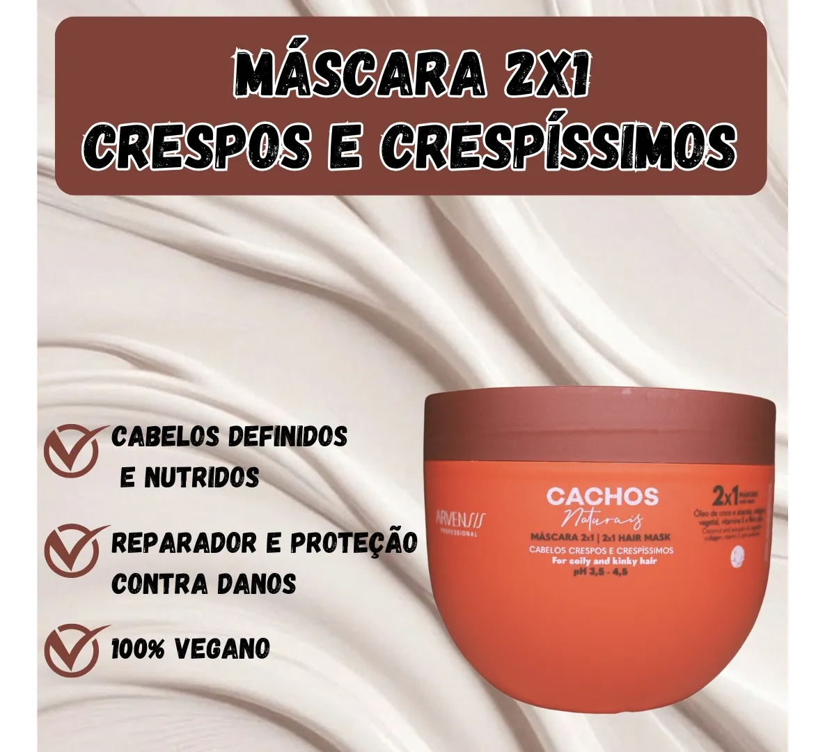 Imagem 4 de 4 de Kit Arvensis Cachos Mascara 2x1 Noo Poo 450g 2 Unidades