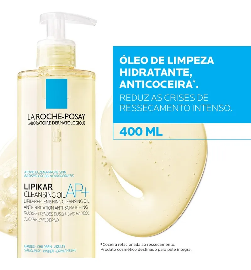 Imagem 3 de 9 de Óleo De Limpeza Hidratante Cleansing Oil Lipikar Ap+ 400ml La Roche-posay