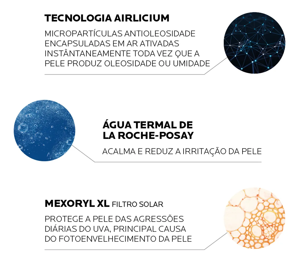 Imagem 4 de 7 de Protetor solar facial antioleosidade anthelios airlicium fps 50 sem cor 40ml La Roche-posay