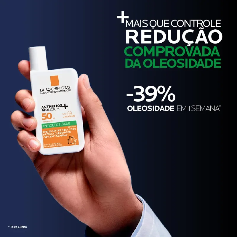 Imagem 6 de 7 de Protetor solar facial antioleosidade anthelios airlicium fps 50 sem cor 40ml La Roche-posay