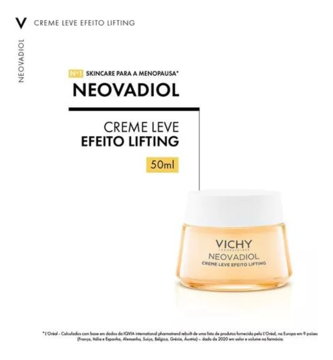 Imagem 3 de 9 de Creme Leve Efeito Lifting Vichy Neovadiol Menopausa 50g Momento de aplicação Dia Noite Tipo de pele Todo tipo de pele
