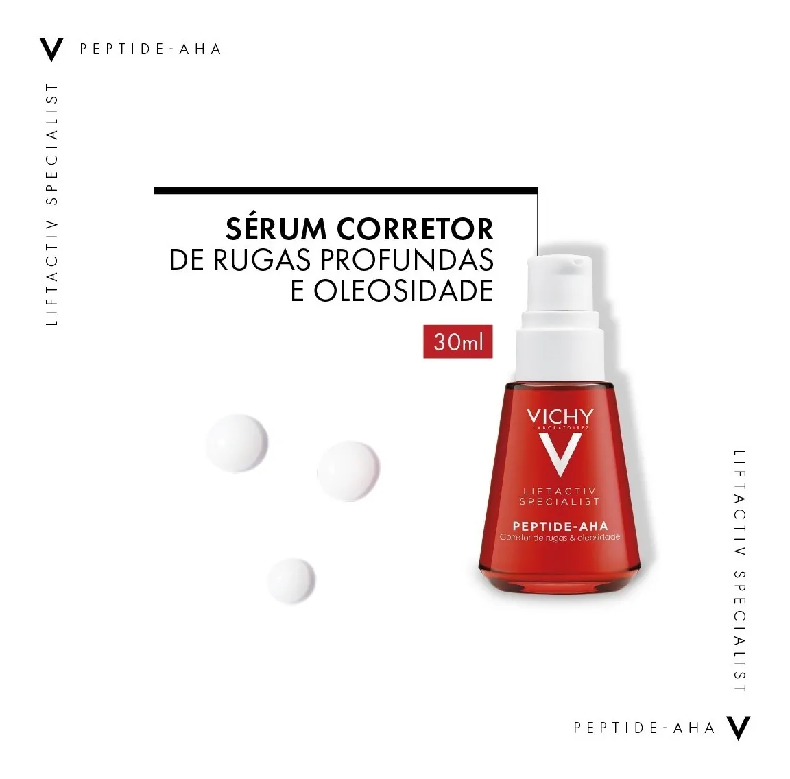 Imagem 3 de 8 de Sérum Facial Anti Idade Peptide Aha 30ml Vichy Tipo de pele Mista ou oleosa