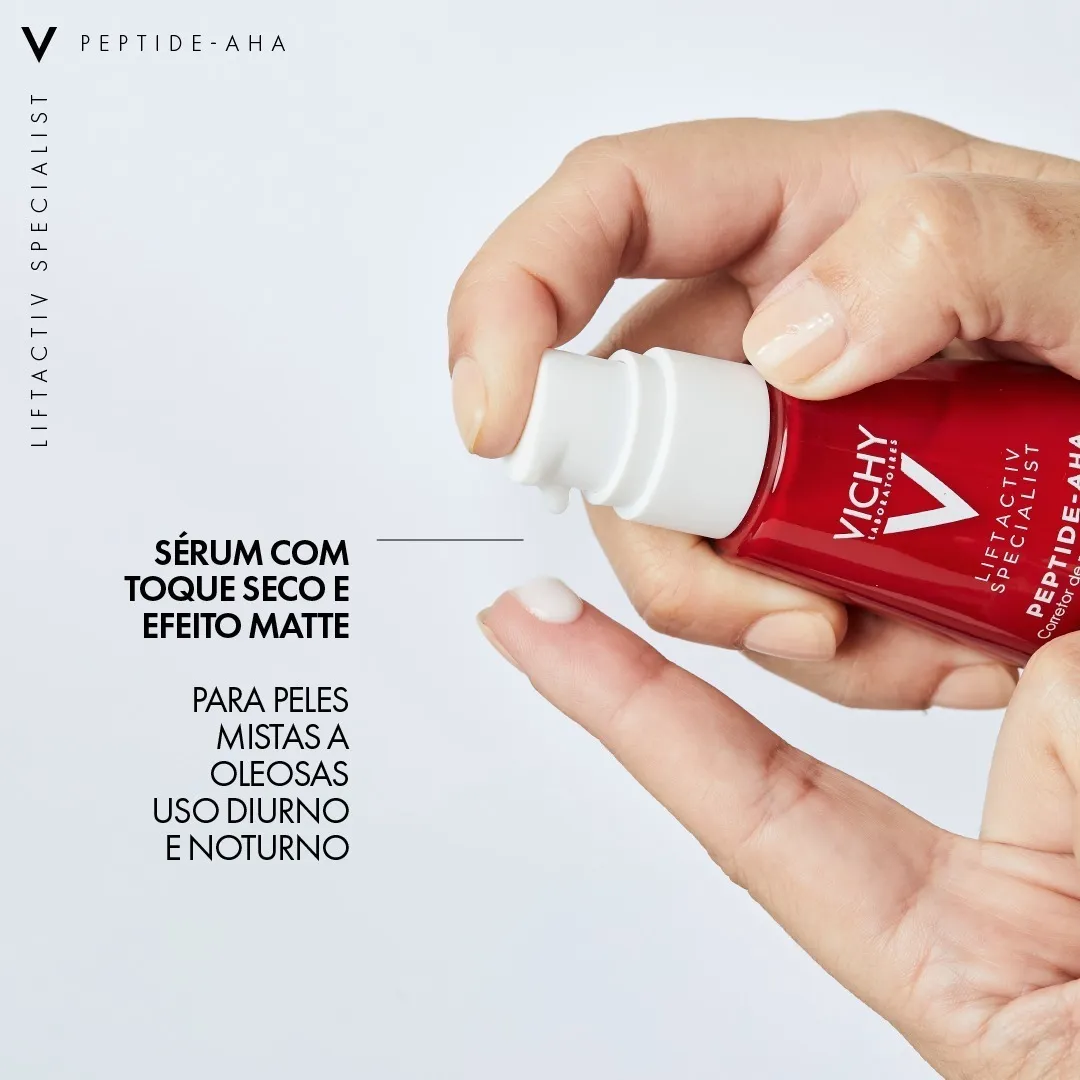 Imagem 5 de 8 de Sérum Facial Anti Idade Peptide Aha 30ml Vichy Tipo de pele Mista ou oleosa