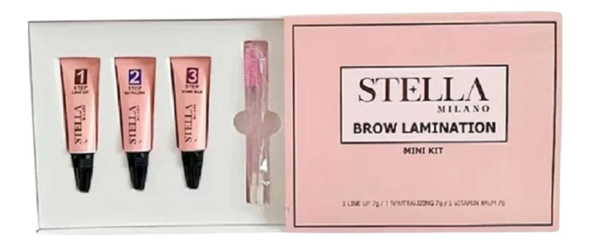 Kit Brow Lamination Lash Lifting Stella Milano Sobrancelhas Cílios 7g