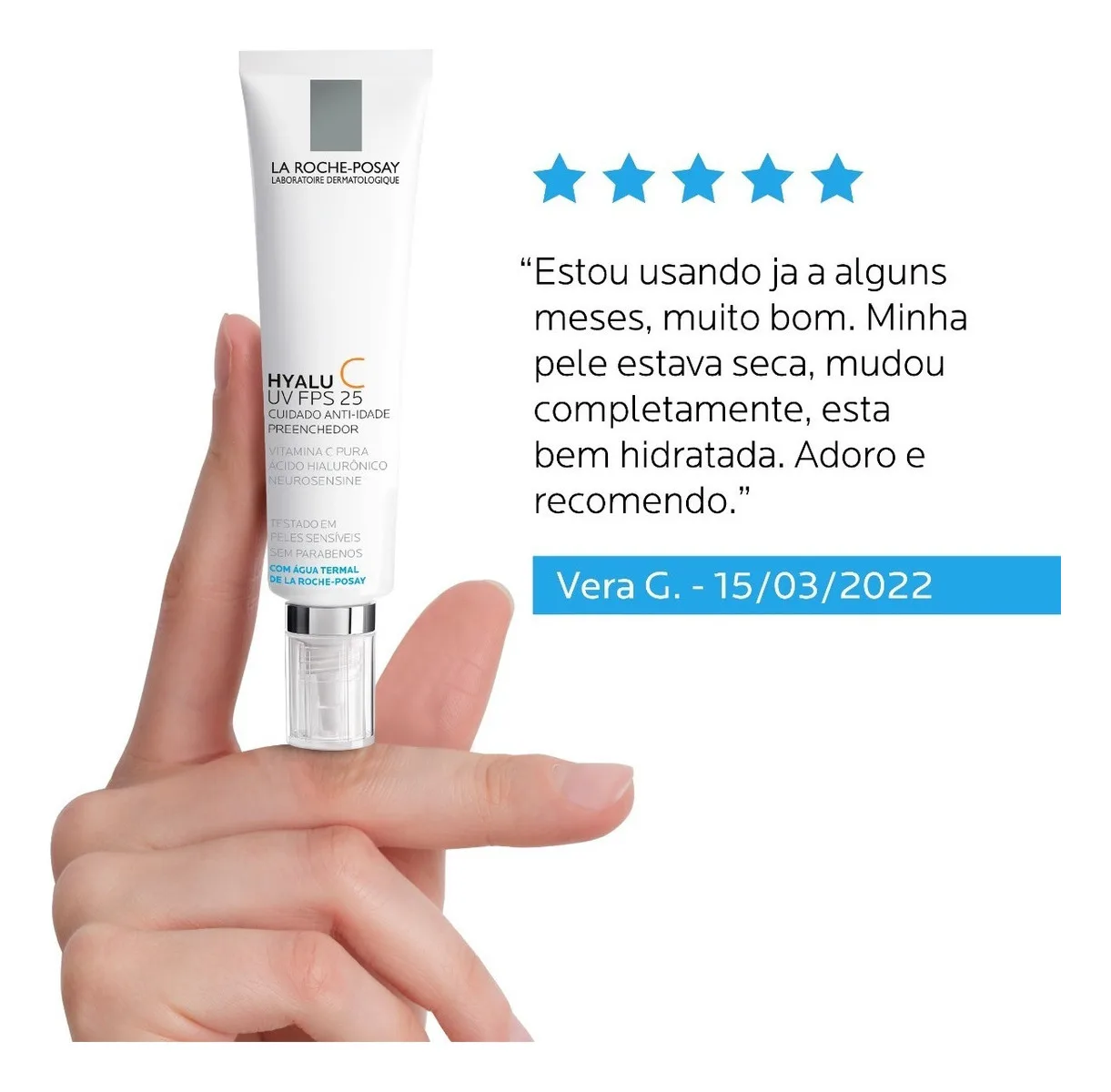 Rejuvenescedor Redermic Hyalu C Fps25 40ml La Roche Posay Momento de aplicação Dia/Noite Tipo de pele Sensível