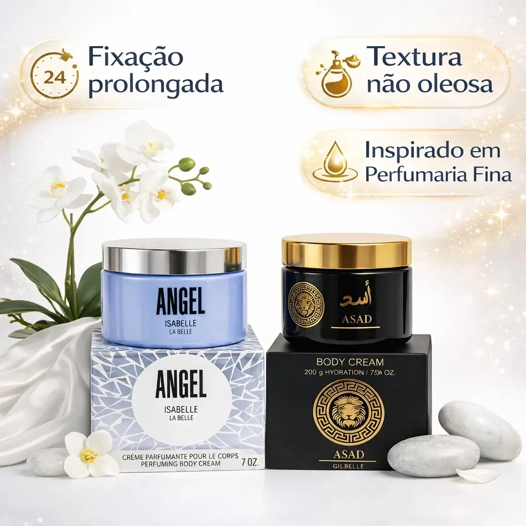 Kit Creme Hidratante Corporal Pasta Angel + Asad 200ml Isa