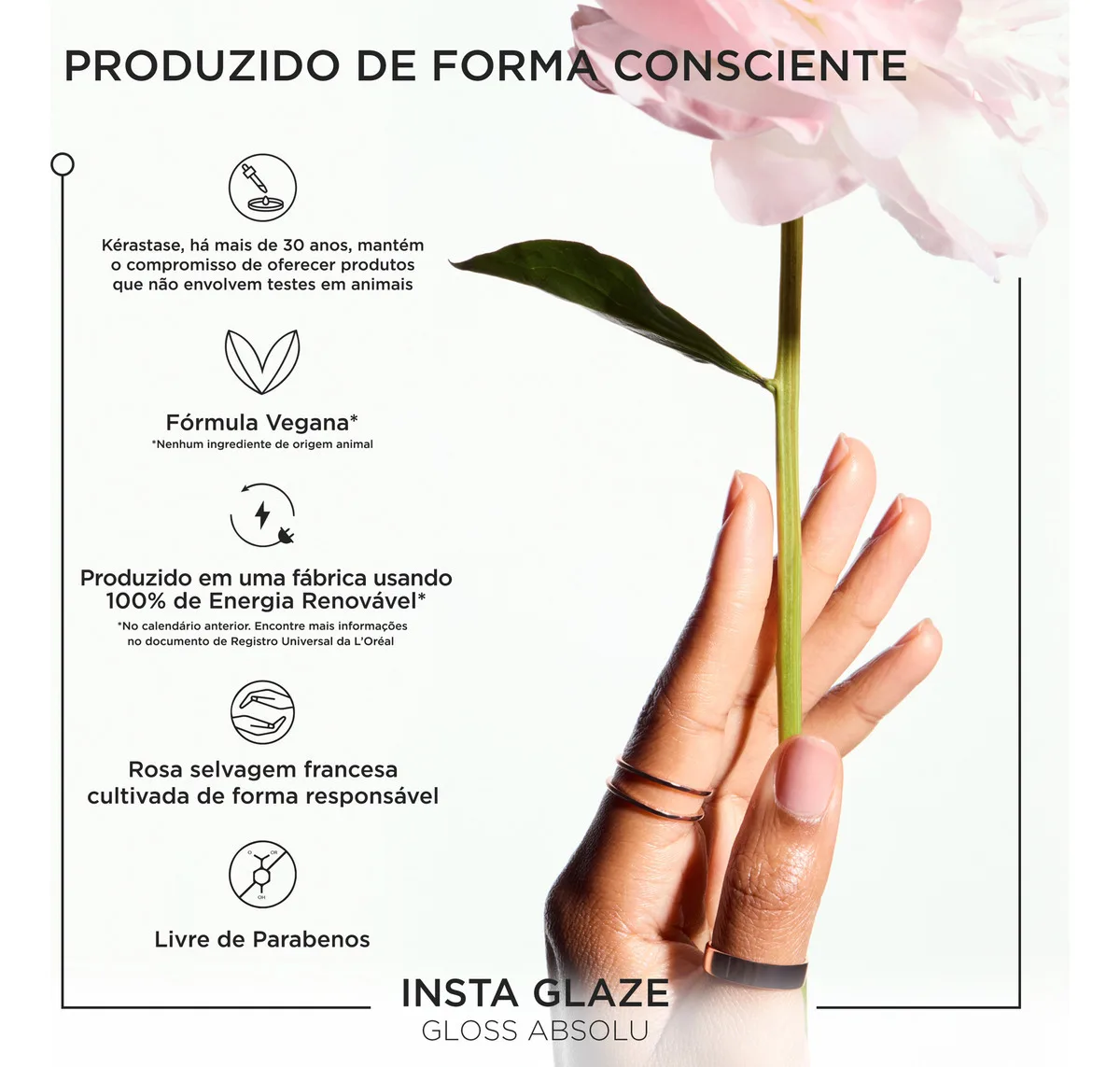 Kérastase, Condicionador, Gloss Absolu, Insta Glaze, para todos os tipos de cabelos, ação anti-frizz com Ácido Hialurônico, Ácido Glicólico e Óleo de Rosa Silvestre, potencializa o brilho, 250ml