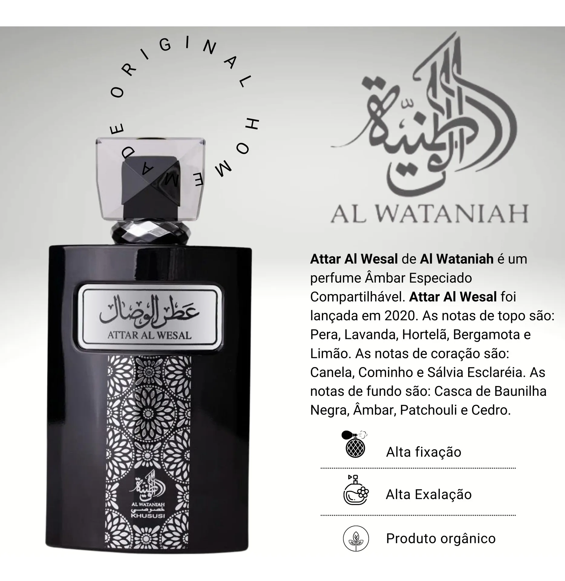 Perfume Masculino Al Wataniah Attar Al Wesal 100ml Original