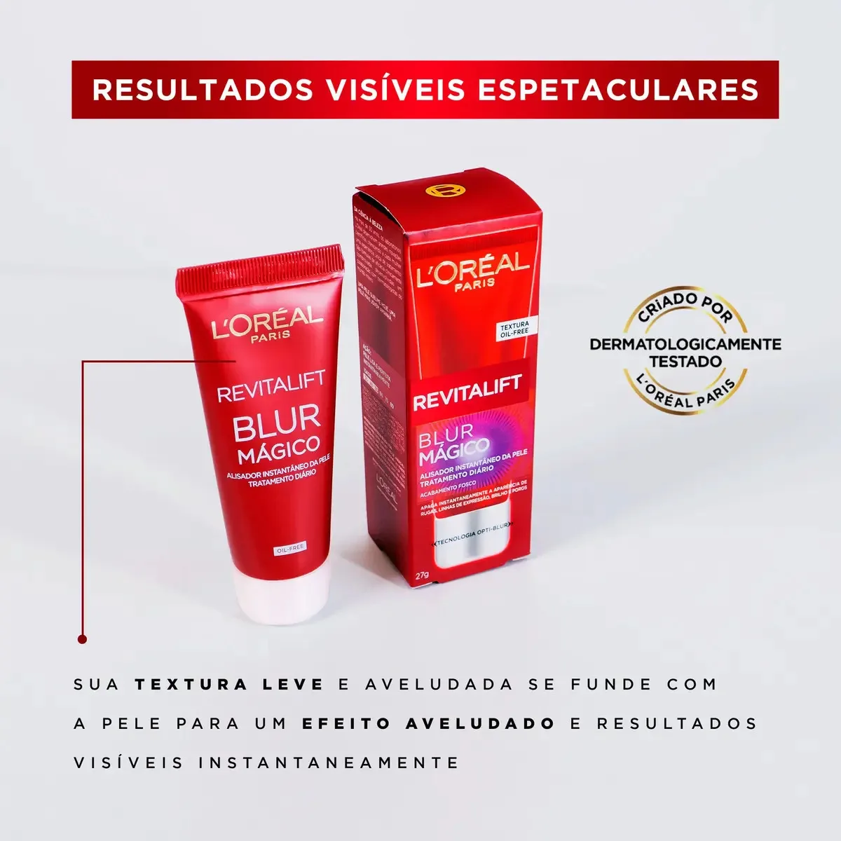 Primer Facial Efeito Blur Matte, Revitalift Blur Mágico L'Oréal Paris, 27g