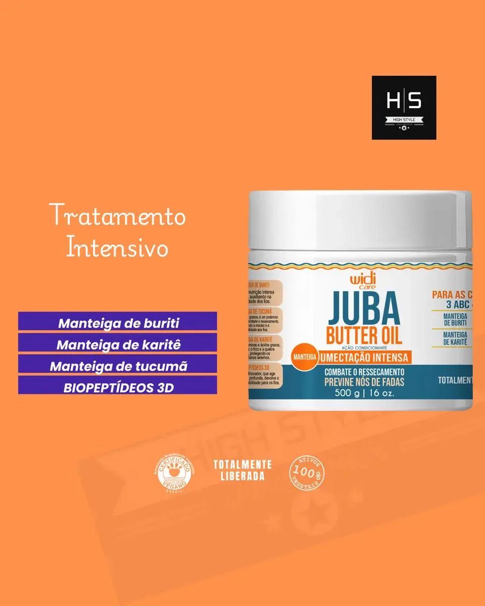 Máscara Juba Butter Oil Umectação Intensa 500g Widi Care